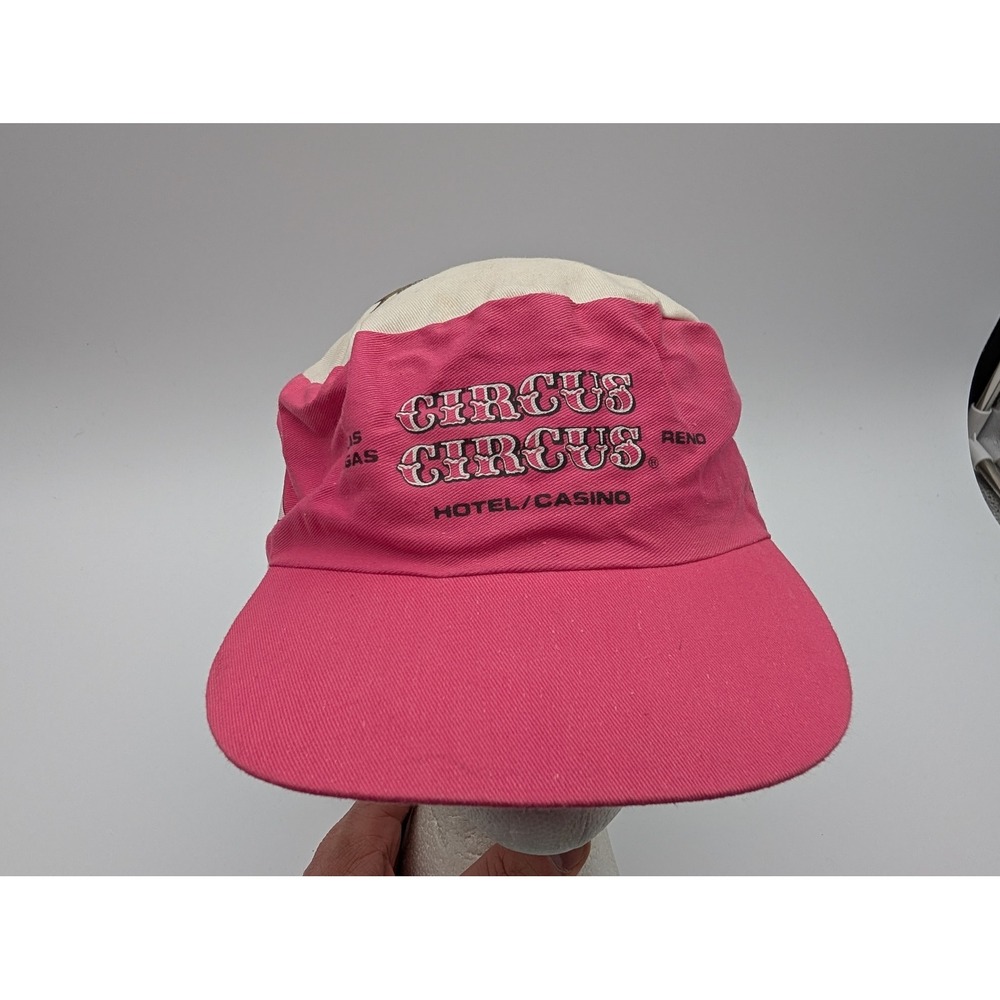 Vintage Circus Circus Hotel Casino Snapback Hat Pink White Las Vegas Reno Hat